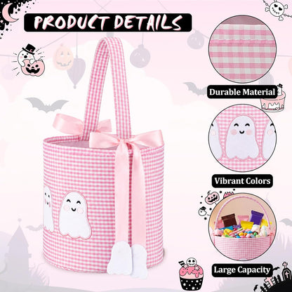 Pink Halloween Boo Basket Cute Trick or Treat Basket
