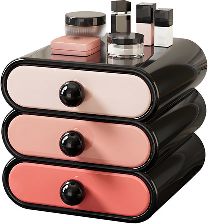3-Tier Makeup Organizer with Drawers for Vanity Desk