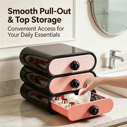 3-Tier Makeup Organizer with Drawers for Vanity Desk