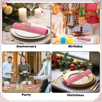 100pcs Napkin Rings 3D Butterfly Shape Frosted Paper Napkin Holder for Birthday Dining Weddings Anniversary Restaurant Party Banquet Table Decor