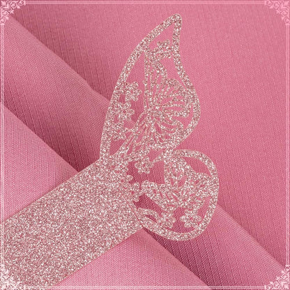 100pcs Napkin Rings 3D Butterfly Shape Frosted Paper Napkin Holder for Birthday Dining Weddings Anniversary Restaurant Party Banquet Table Decor