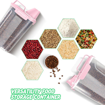 8-12LBS Dog Food Storage Container, Upgraded Large Nozzle BPA-free, Plastic Pet Food Storage Containers With 4 Sealed Clasps, 1 Measuring Cup and Handle, Easy to Clean and Carry