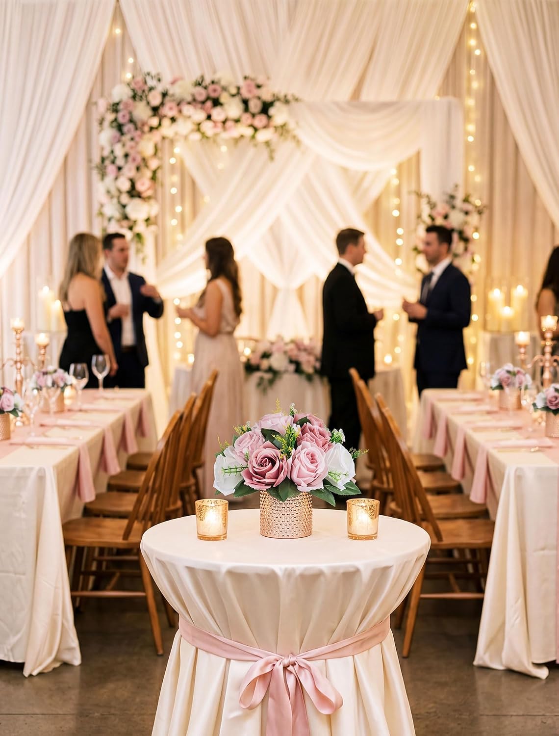 Dusty Pink Flower Centerpieces for Wedding: 10 Pcs, Faux Roses