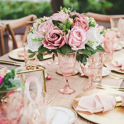 Dusty Pink Flower Centerpieces for Wedding: 10 Pcs, Faux Roses