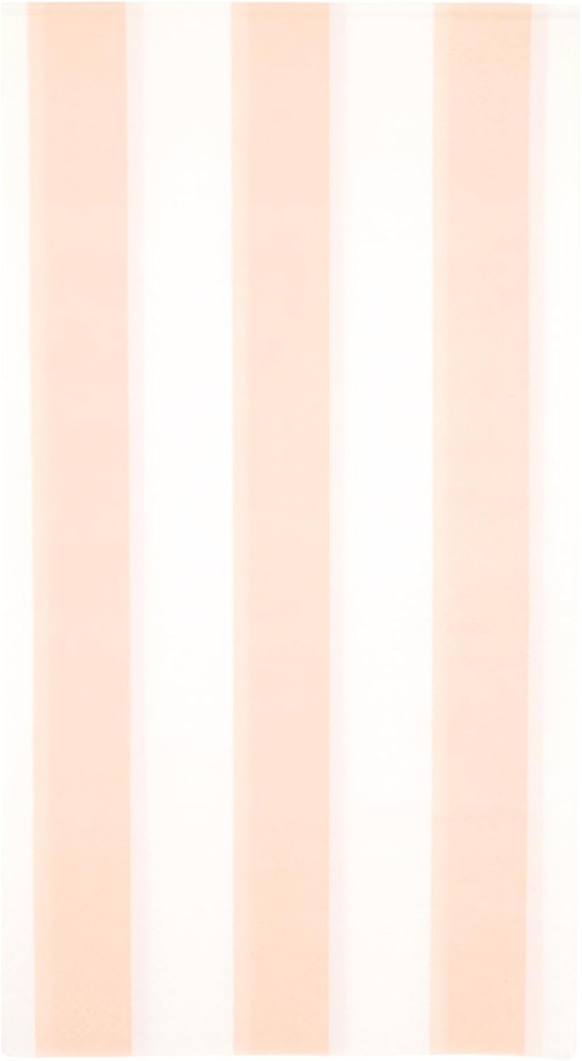 Bonjour Fete Peach Cabana Stripe Paper Guest Towels | Disposable, 3-Ply Napkins | Premium Party Supplies & Decor | Holidays, Kids Themed Birthday Parties., Girl | Pack of 20, 4.25" x 7.75"