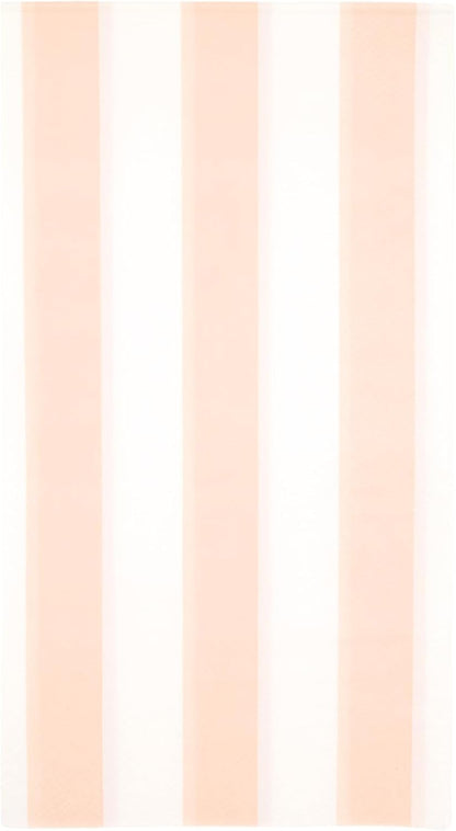 Bonjour Fete Peach Cabana Stripe Paper Guest Towels | Disposable, 3-Ply Napkins | Premium Party Supplies & Decor | Holidays, Kids Themed Birthday Parties., Girl | Pack of 20, 4.25" x 7.75"