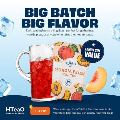 Peach & Hibiscus Iced Tea Bags - Makes 8 Gallons - Texas Style