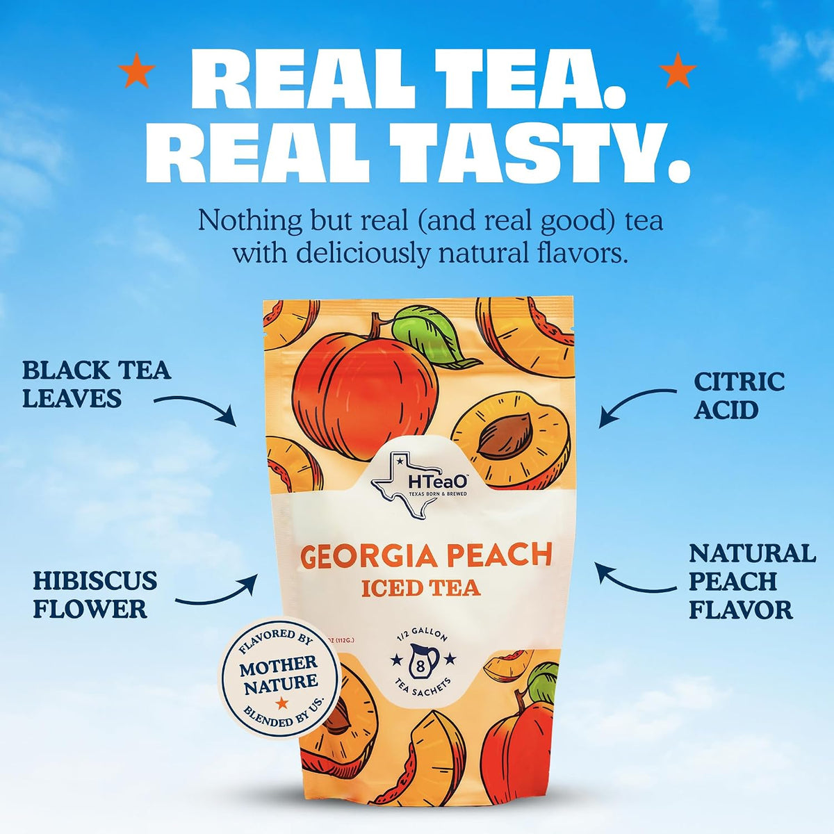 Peach & Hibiscus Iced Tea Bags - Makes 8 Gallons - Texas Style