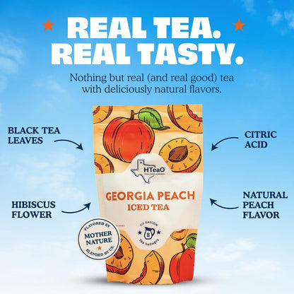 Peach & Hibiscus Iced Tea Bags - Makes 8 Gallons - Texas Style