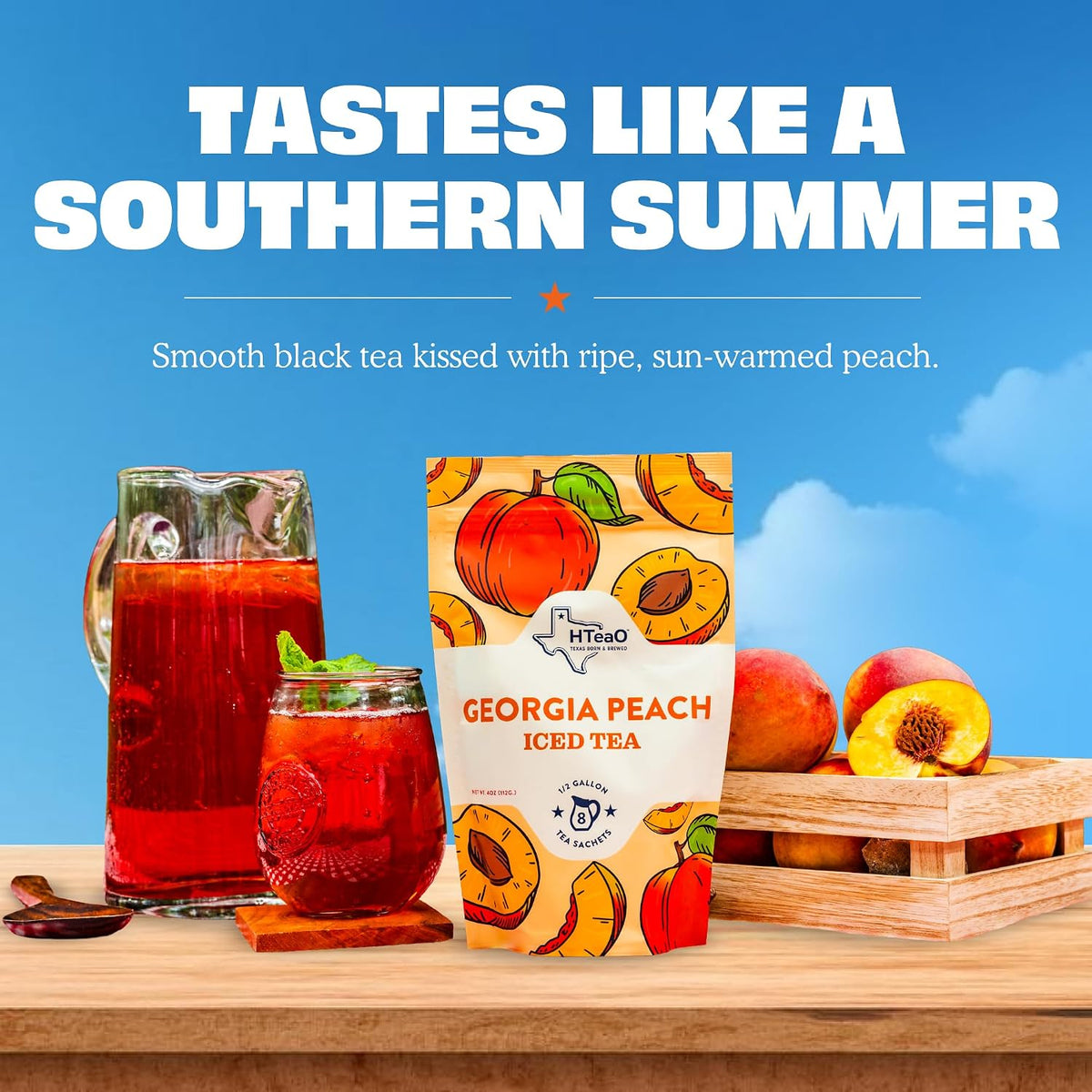 Peach & Hibiscus Iced Tea Bags - Makes 8 Gallons - Texas Style