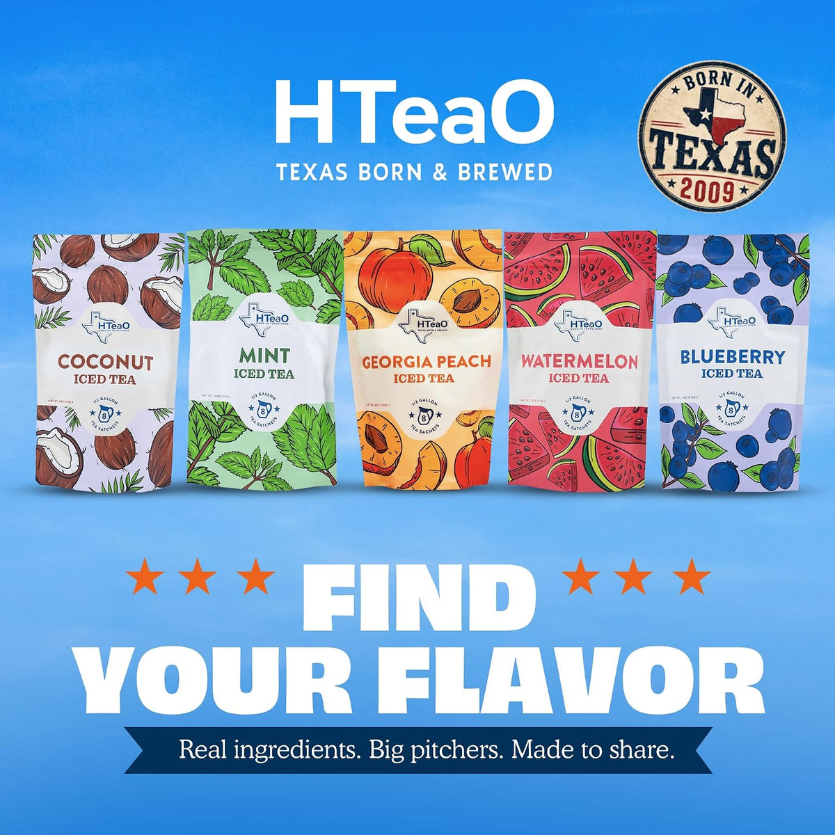 Peach & Hibiscus Iced Tea Bags - Makes 8 Gallons - Texas Style