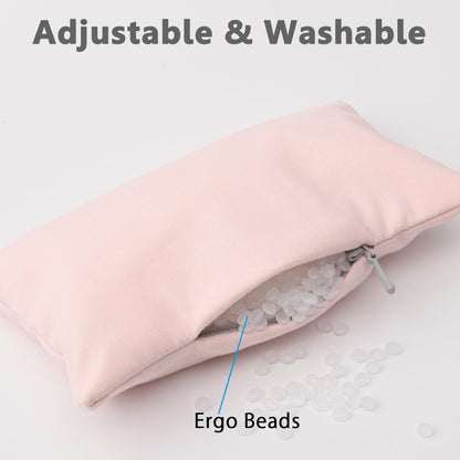 Ergonomic Mouse Wrist Rest Bean Bag, Carpal Tunnel Mouse Support Pad Filled Ergo Beads for Computer, Laptop, PC Gaming (Light Pink)
