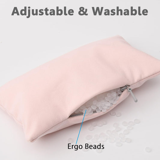 Ergonomic Mouse Wrist Rest Bean Bag, Carpal Tunnel Mouse Support Pad Filled Ergo Beads for Computer, Laptop, PC Gaming (Light Pink)