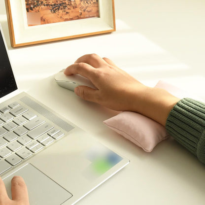 Ergonomic Mouse Wrist Rest Bean Bag, Carpal Tunnel Mouse Support Pad Filled Ergo Beads for Computer, Laptop, PC Gaming (Light Pink)