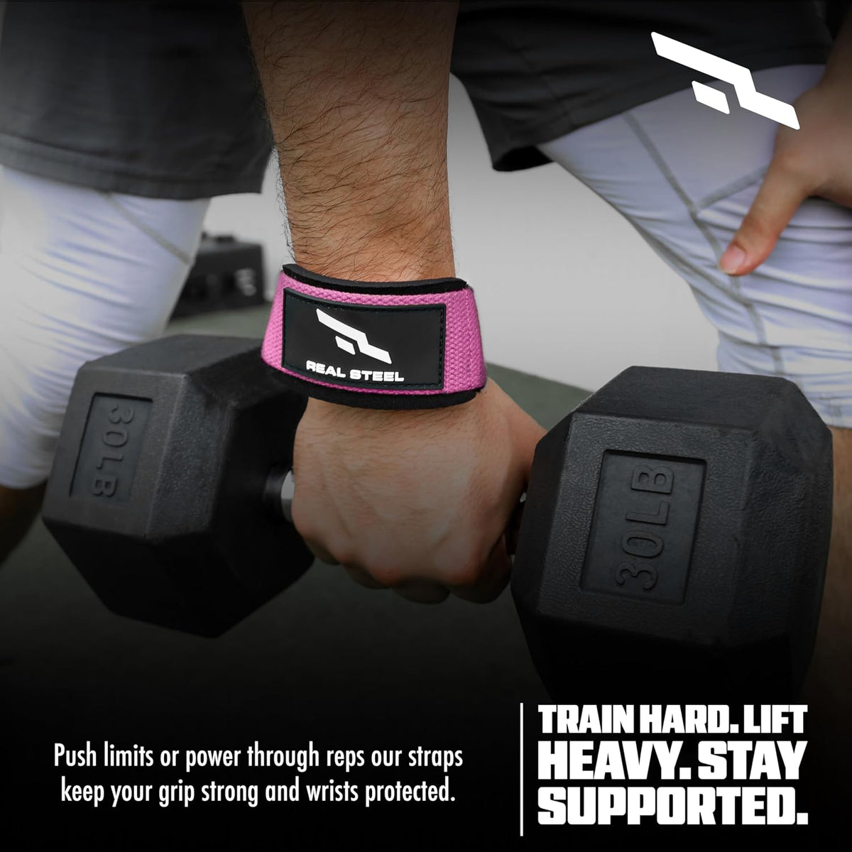 Real Steel Lifting Wrist Straps for Weightlifting, Bodybuilding, Powerlifting, Strength Training, & Deadlifts - Padded Neoprene with 24 inch Cotton