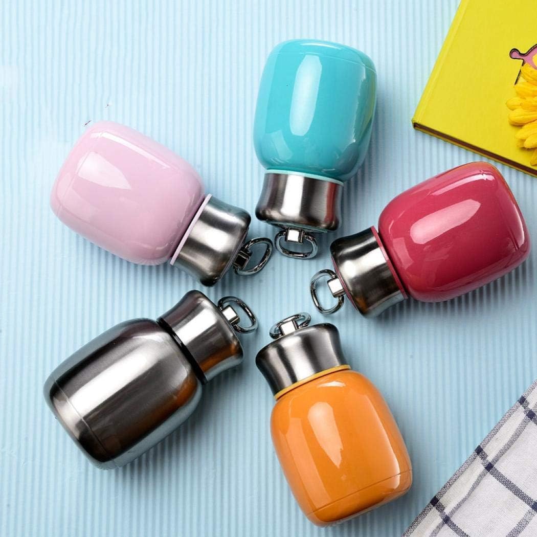 Mini 7 oz Stainless Steel Water Bottle, Small Vacuum Insulated Water Bottle Leak Proof Sport Tumbler Cup Hot and Cold Water Bottle for Women Girls Kids Gift Milk Tea Lunch (Peach pink)