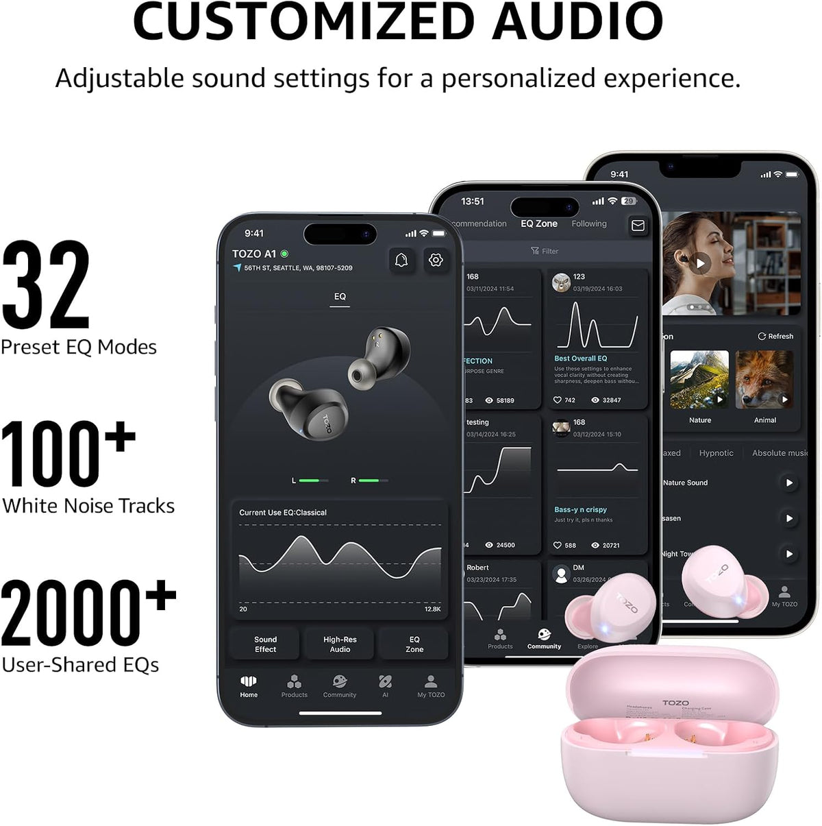 A1 Wireless Earbuds Bluetooth 5.3 Light Weight in Ear Headphones