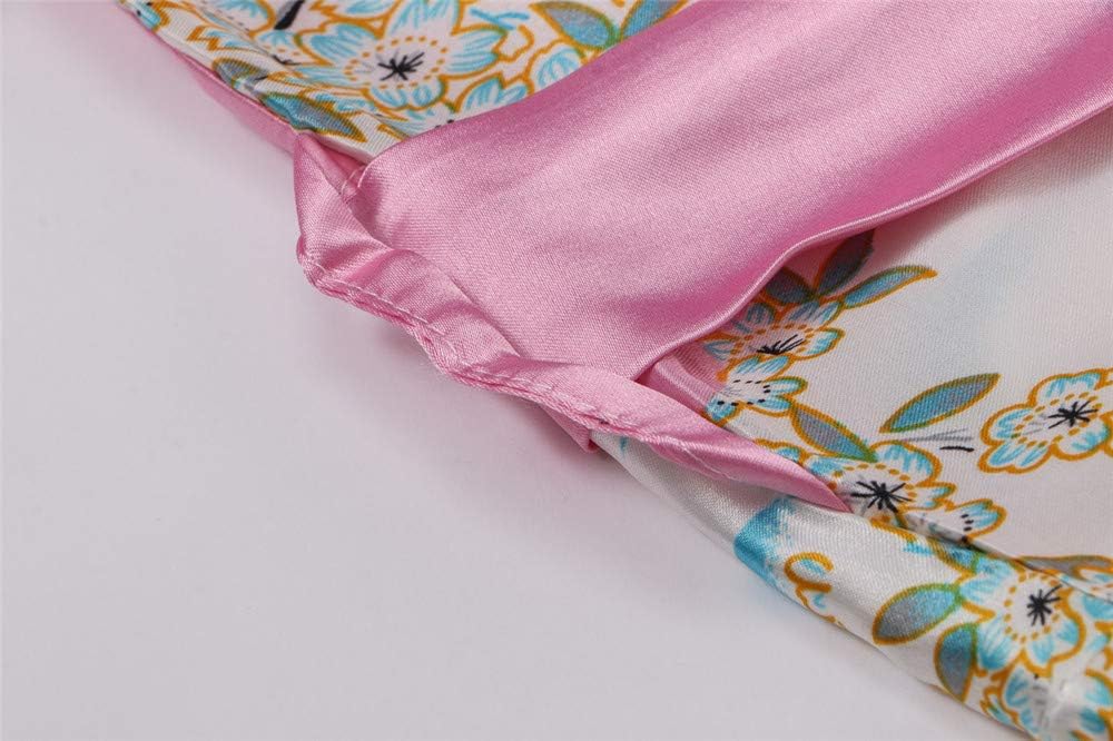 Women's Floral/Patterned Silky Kimono Robes Long Satin Bathrobes Sleepwear Loungewear