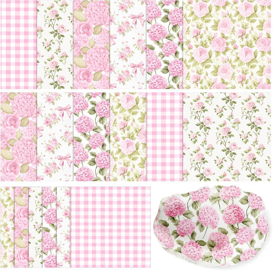 Yexiya 36 Sheet 6 Style Pink Floral Paper Napkins for Decoupage Aesthetic Decorative Cocktail Napkin for DIY Crafting Project Furniture Home Wedding Tea Party Party Table Decor Unfolded 13 x 13 Inch