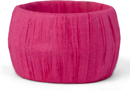 ™ Handmade Raffia Rattan Napkin Rings Pink Set of 12 Everyday Use Dining Party Tabletop Décor Gifts Napkin Holder 1.5 Inch in Size Artisan Crafted in India