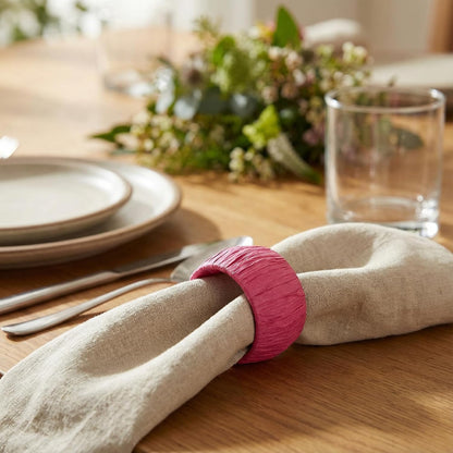 ™ Handmade Raffia Rattan Napkin Rings Pink Set of 12 Everyday Use Dining Party Tabletop Décor Gifts Napkin Holder 1.5 Inch in Size Artisan Crafted in India