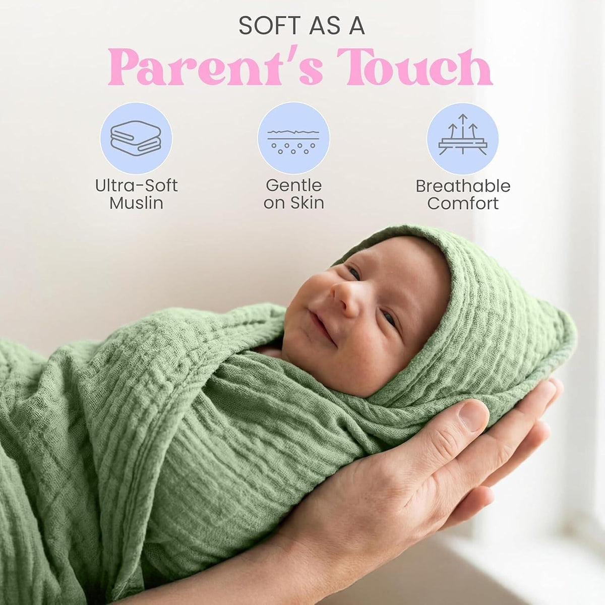 Muslin Hooded Baby Bath Towel – 2 Pack, Pink & Peach - 30", Soft Cotton, Absorbent, Quick-Dry, Oeko-TEX, Pool-Water, Newborn-Toddler Care