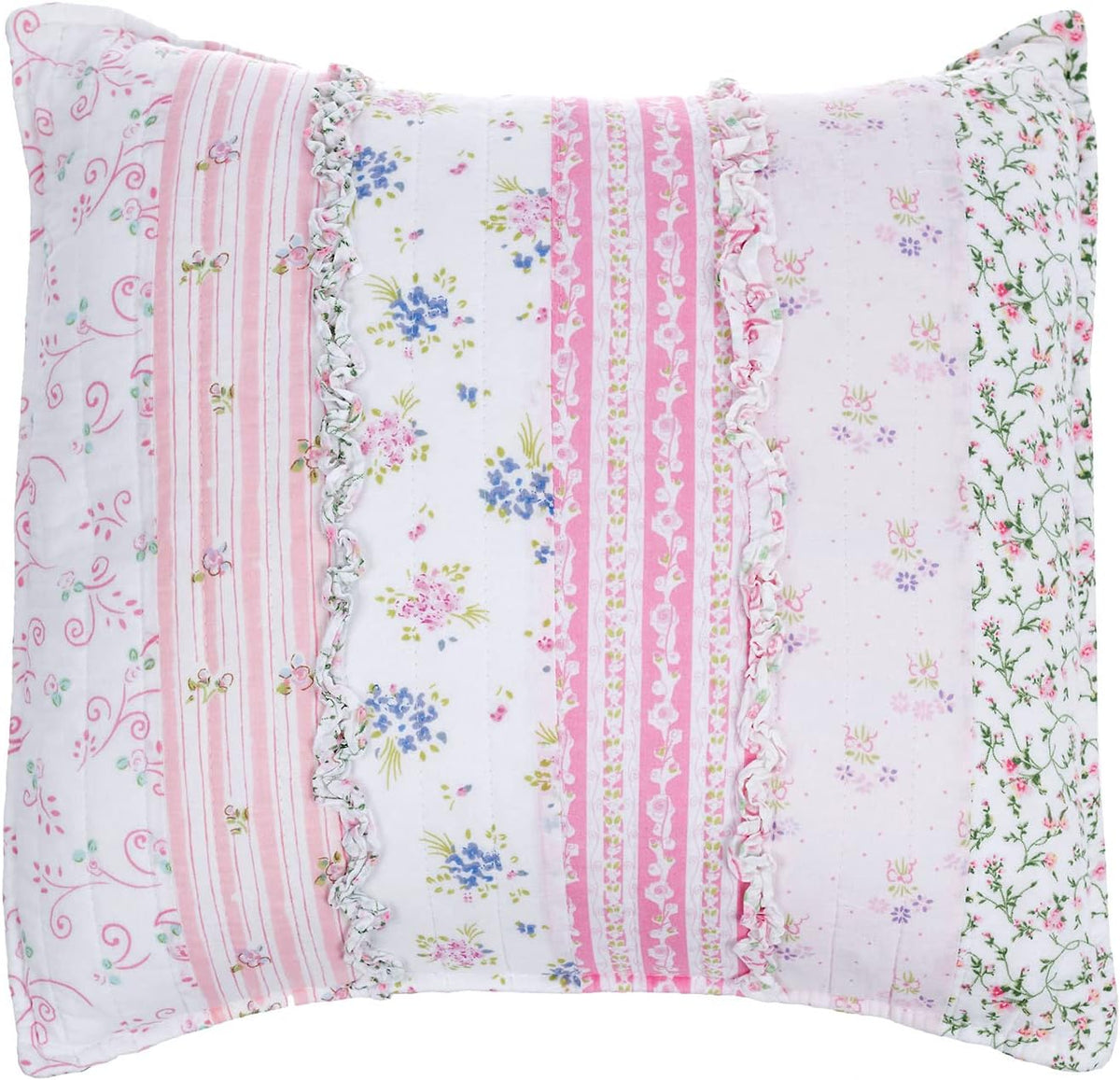 Pink Rose Romantic Ruffle Floral Flower Decor Pillow (Pink Lace, Decor Pillow - 1pc)