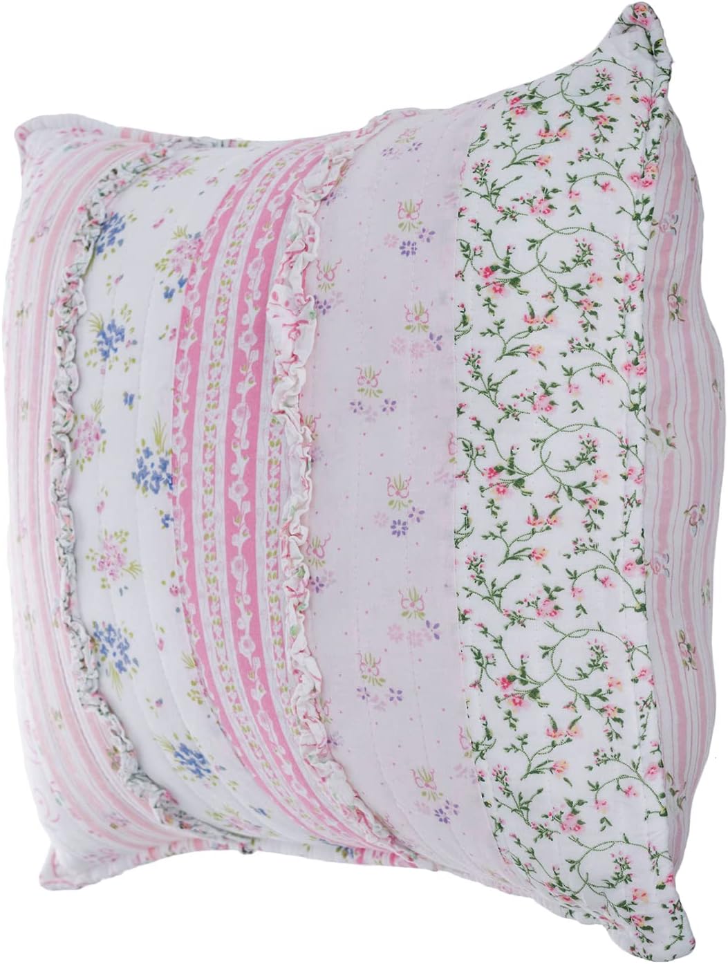 Pink Rose Romantic Ruffle Floral Flower Decor Pillow (Pink Lace, Decor Pillow - 1pc)
