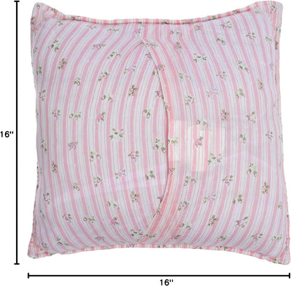 Pink Rose Romantic Ruffle Floral Flower Decor Pillow (Pink Lace, Decor Pillow - 1pc)