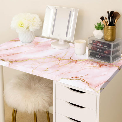 Pink Gold Marble Peel Stick Wallpaper 15.7x39.4 PVC Mural
