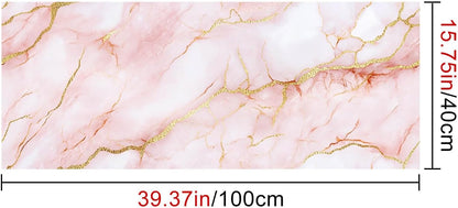 Pink Gold Marble Peel Stick Wallpaper 15.7x39.4 PVC Mural