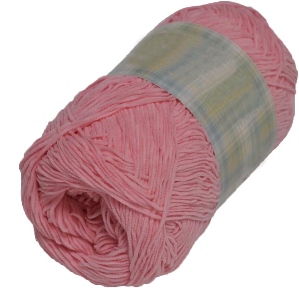 3 Skiens/120g Soft Chenille Yarn Fluffy Yarn Hand DIY Craft Bag Hat Scarve Cloth Gloves Crochet Knit Thread (Peach Pink)