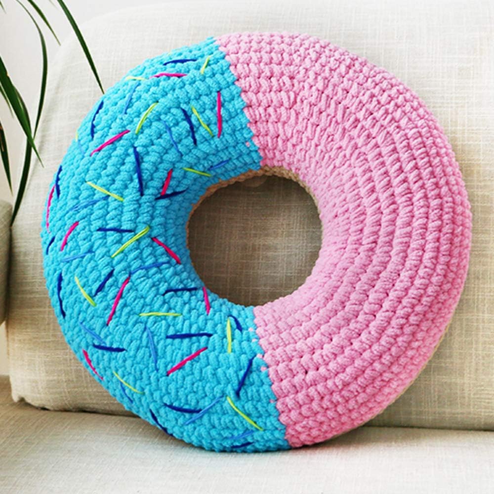 3 Skiens/120g Soft Chenille Yarn Fluffy Yarn Hand DIY Craft Bag Hat Scarve Cloth Gloves Crochet Knit Thread (Peach Pink)