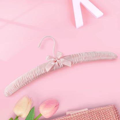 Satin Padded Hangers for Women Clothing 17-inch 5 Pack Pink