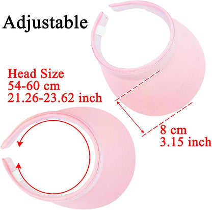 Sun Visor Hats Women Wide Brim Adjustable Clip On Visors Beach Men Hat
