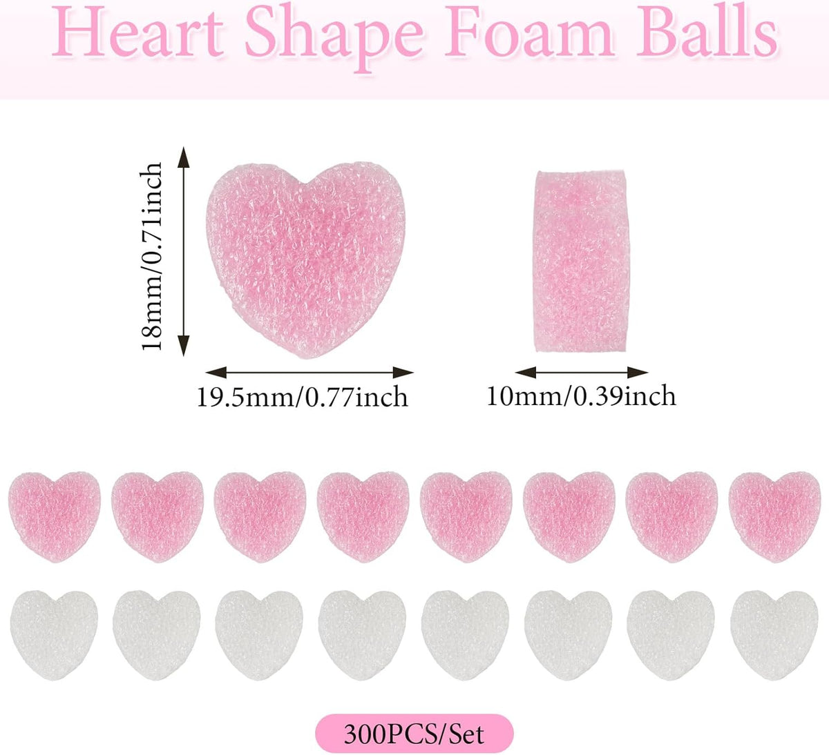 Beadthoven 300Pcs Valentine Gift Box Fillers Shreds Mini Heart Foam Beads Pink White Gift Baskets Fillers Box Stuffing Balls for Wedding Holiday Bridal Shower Craft Packing DIY Decoration Supplies