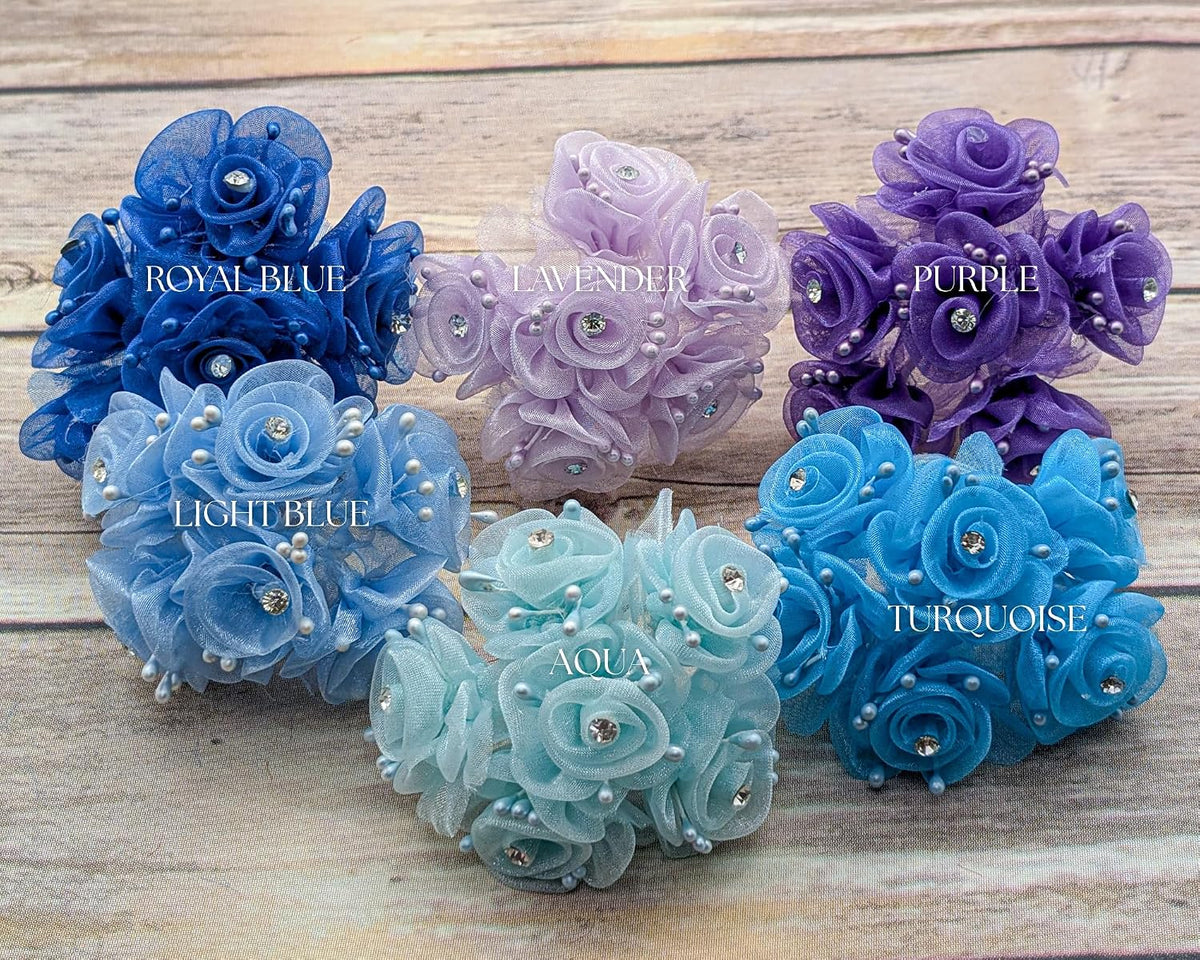 72PC Artificial Organza Rhinestone Craft Flower for Home Craft Decor DIY Wedding Bridal Veil Headband Dress Cake Topper Embellishment Scrapbook Favor Corsage Floral Bouquet Arrangement (Peach)