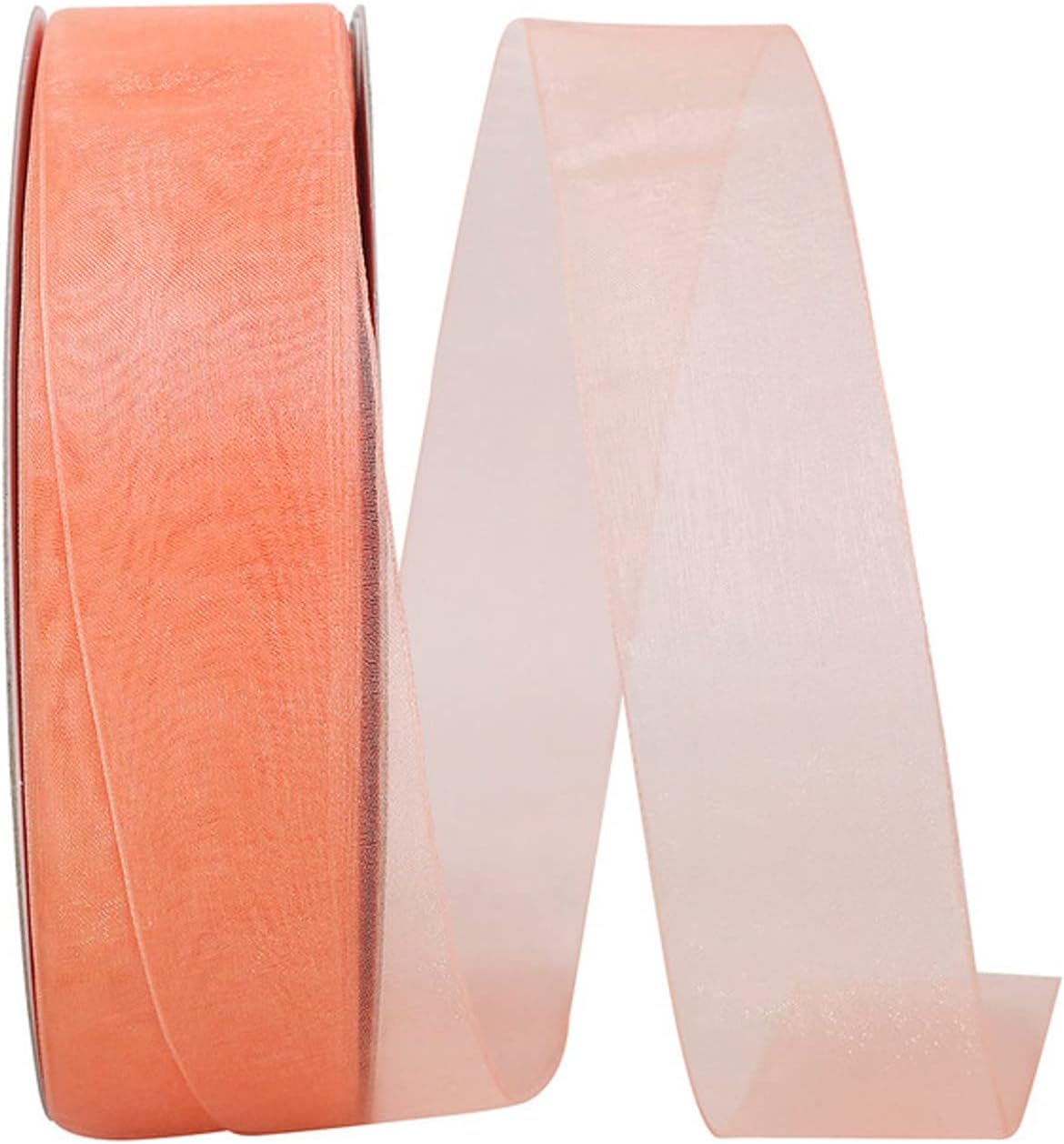5/8in. Wide Sheer Organza Ribbon - 25 Yards (Peach)