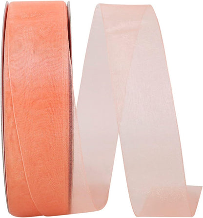 5/8in. Wide Sheer Organza Ribbon - 25 Yards (Peach)