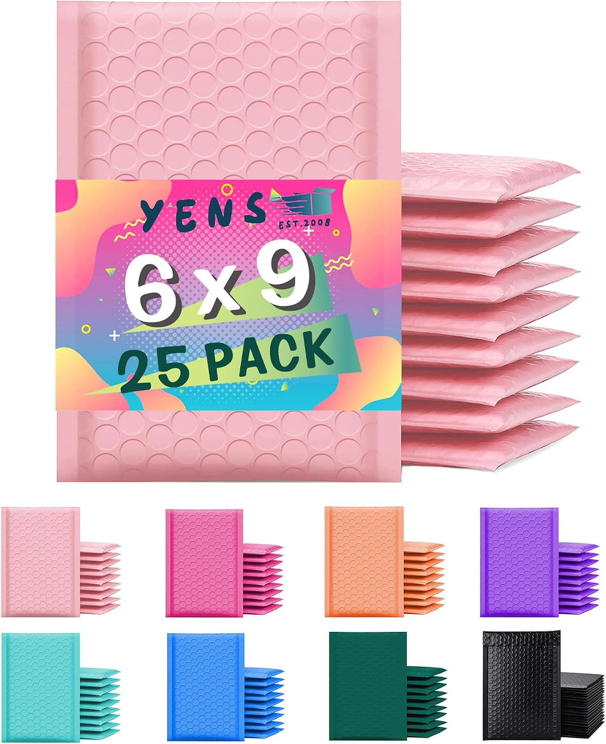 Yens Light Pink Poly Bubble Mailers 6x10 25 Pack Usable 6x9