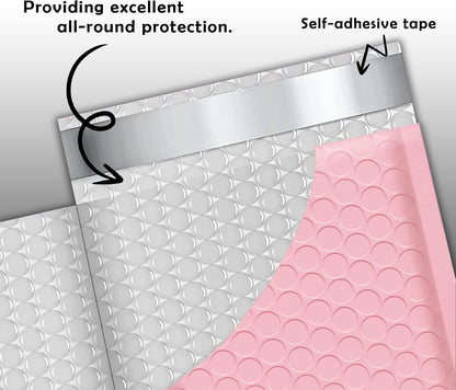 Yens Light Pink Poly Bubble Mailers 6x10 25 Pack Usable 6x9