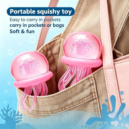 Jellyfish Squeeze Toys, Malt Sugar Balls , Sensory Toy with a Super Solid Squish for Adult, Squishy Ultra Squishy and Moldable Slow Rise (Pink)