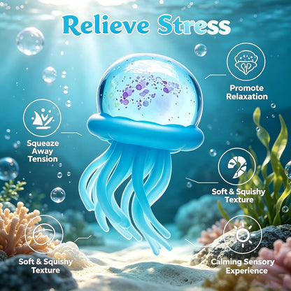 Jellyfish Squeeze Toys, Malt Sugar Balls , Sensory Toy with a Super Solid Squish for Adult, Squishy Ultra Squishy and Moldable Slow Rise (Pink)