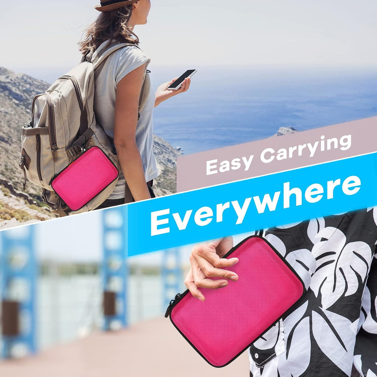 Electronics Tech Organizer Portable Travel Case, Protective Carrying Case