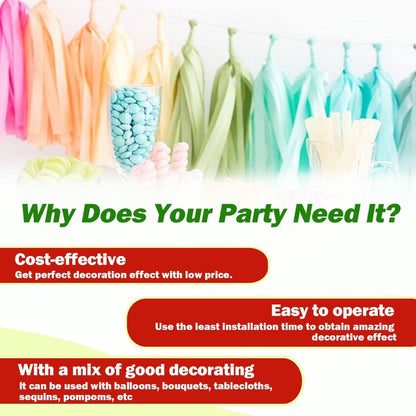 Peach Tassel Garland 20 Pcs, Tissue Paper Tassels Garland Banner for Party Birthday Wedding Decoration Supplies Table Decor Balloon Tails
