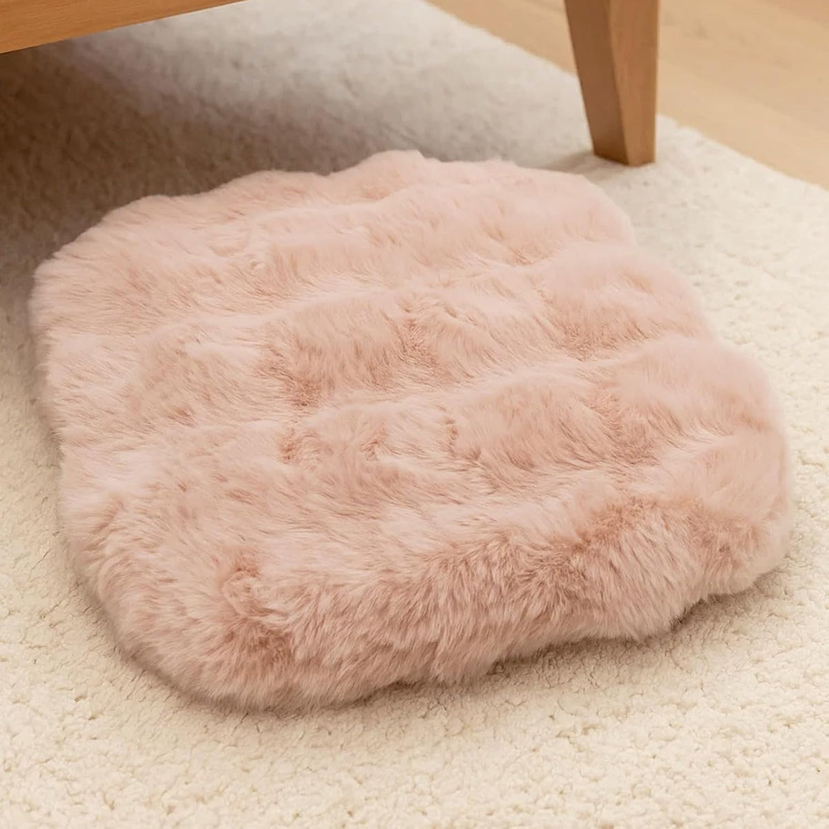 Square Chair Pads Memory Foam Plush Seat Cushion Pink 14 x 14 Inch