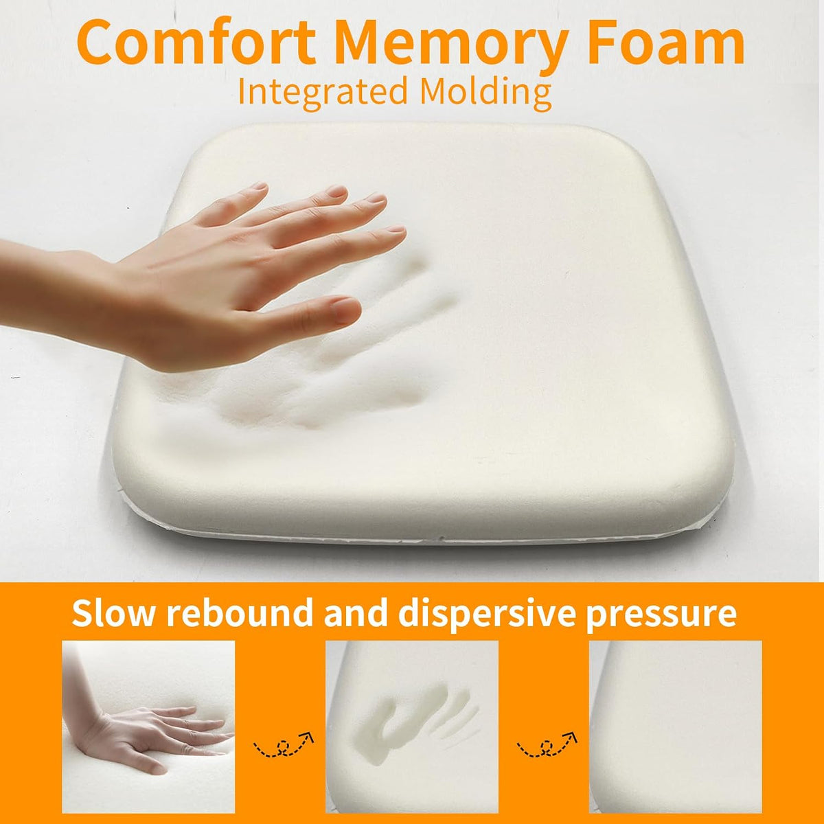 Square Chair Pads Memory Foam Plush Seat Cushion Pink 14 x 14 Inch