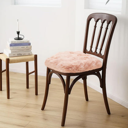 Square Chair Pads Memory Foam Plush Seat Cushion Pink 14 x 14 Inch