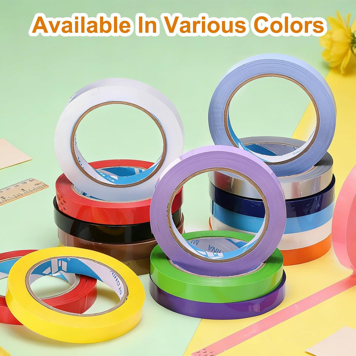 10 Pcs Poly Bag Sealing Tape, 1/2" x 100 Yard Plastic Bag Sealer Tape Packaging Sealing for Shops Packaging Food Vegetable Meat Cake Bread Freezer Ice, Pink
