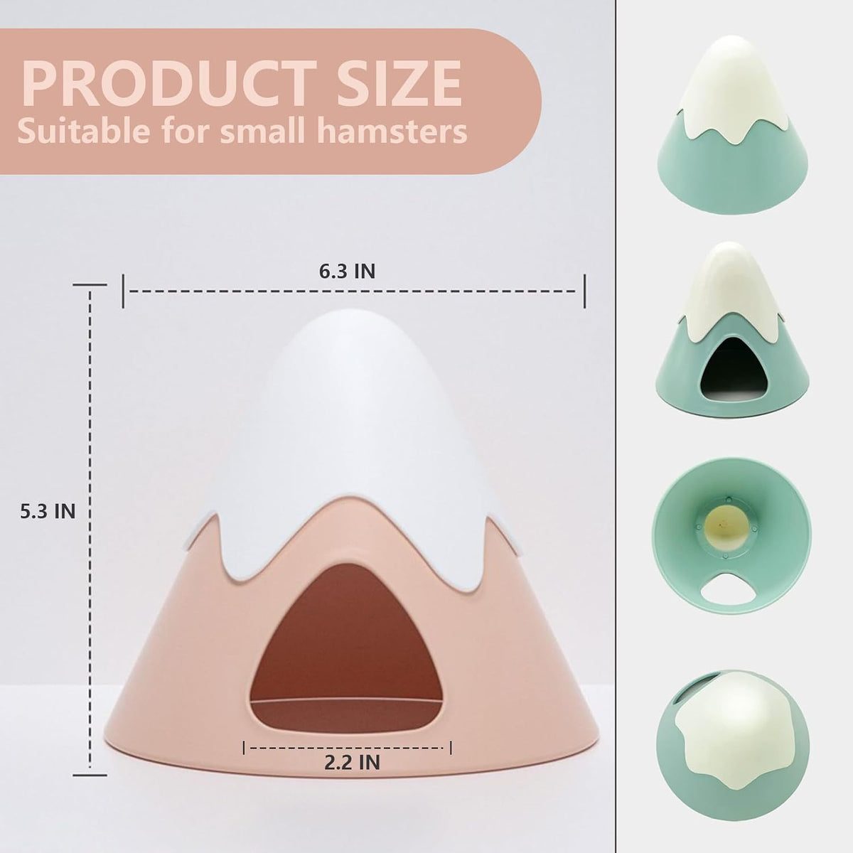 Hamster Hideout, Snowy Mountain Shape Hamster Hide House